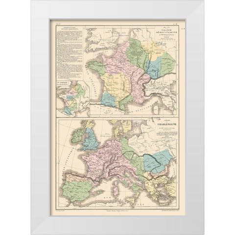 Europe Carolingian Empire Merovingian Dynasty White Modern Wood Framed Art Print by Drioux