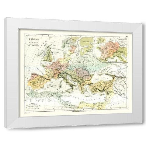 Ancient Europe Early 6th Century - Cortambert 1880 White Modern Wood Framed Art Print by Cortambert