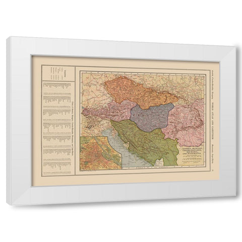 Eastern Europe Austria Hungary Romania White Modern Wood Framed Art Print by Reynold
