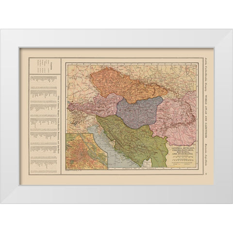 Eastern Europe Austria Hungary Romania White Modern Wood Framed Art Print by Reynold