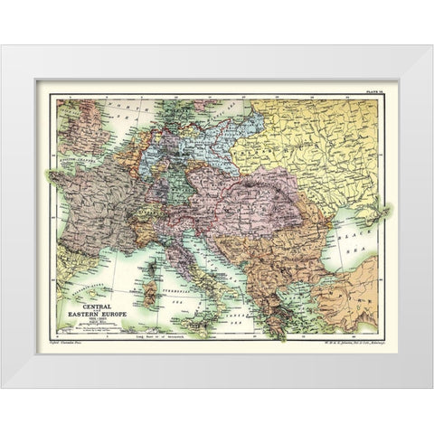 Central Eastern Europe 1814-1863 - Poole 1902 White Modern Wood Framed Art Print by Poole