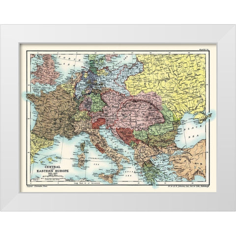 Central Eastern Europe 1863-1897 - Poole 1902 White Modern Wood Framed Art Print by Poole
