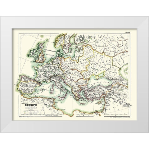 Europe 768-814 Charles the Great - Poole 1902 White Modern Wood Framed Art Print by Poole