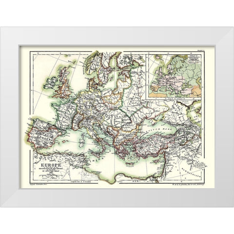 Europe Otto the Great 962 - Poole 1902 White Modern Wood Framed Art Print by Poole