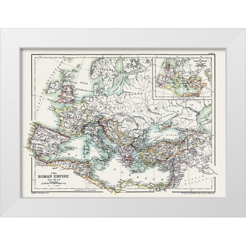 Roman Empire 350 AD - Poole 1902 White Modern Wood Framed Art Print by Poole