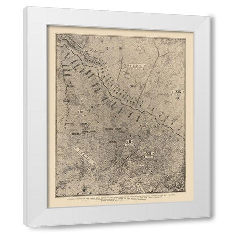 Final Drive of Allies - WWI - Reynold 1921 White Modern Wood Framed Art Print by Unknown