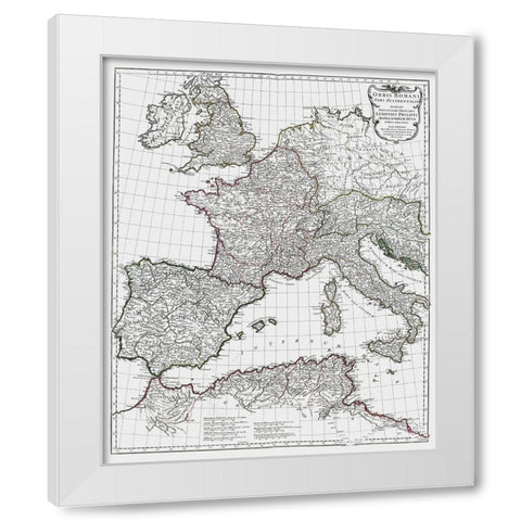 Ancient Europe - DAnville 1799 White Modern Wood Framed Art Print by D''Anville