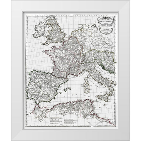 Ancient Europe - DAnville 1799 White Modern Wood Framed Art Print by D''Anville