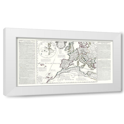 Europe - De Lisle 1731 White Modern Wood Framed Art Print by De L''isle