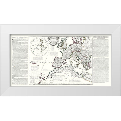 Europe - De Lisle 1731 White Modern Wood Framed Art Print by De L''isle