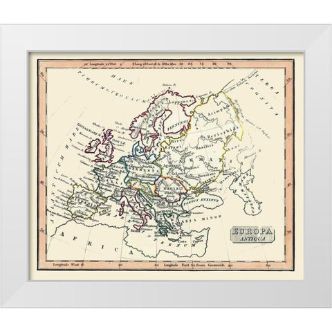 Ancient Europe - Fenner 1830 White Modern Wood Framed Art Print by Fenner