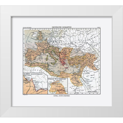 Europe Roman Empire - Perthes 1896 White Modern Wood Framed Art Print by Perthes