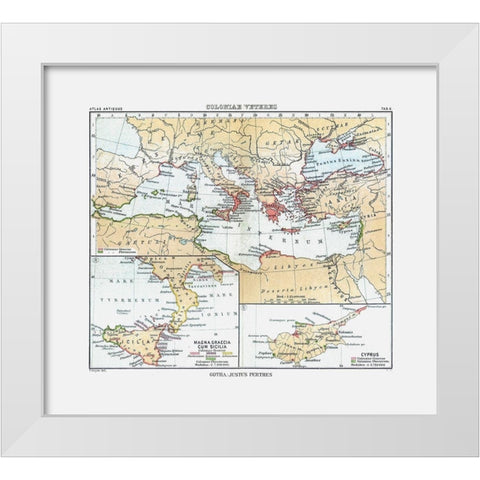 Curias Colonies Europe Middle East - Perthes 1896 White Modern Wood Framed Art Print by Perthes