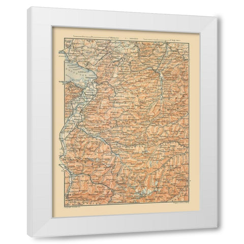 Europe Allgau Alps Germany Liechtenstein White Modern Wood Framed Art Print by Baedeker