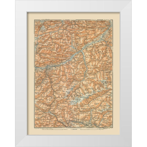 Europe Zill Ertaler Alpen Region Austria Italy White Modern Wood Framed Art Print by Baedeker