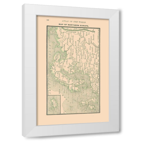 Northern Europe - Alden 1886 White Modern Wood Framed Art Print by Alden