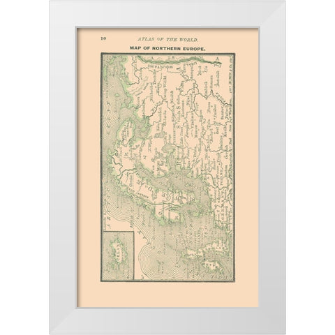 Northern Europe - Alden 1886 White Modern Wood Framed Art Print by Alden