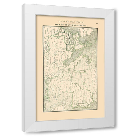 Southern Europe - Alden 1886 White Modern Wood Framed Art Print by Alden
