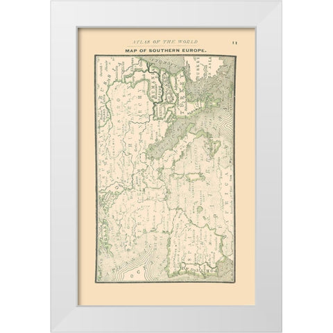 Southern Europe - Alden 1886 White Modern Wood Framed Art Print by Alden