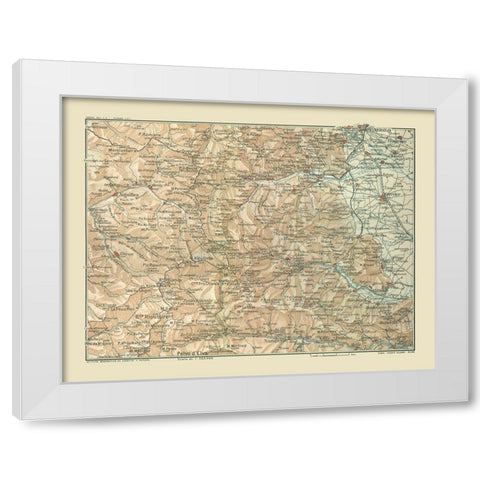 Europe Southeast France Northwest Italy White Modern Wood Framed Art Print by Guida D''Italia