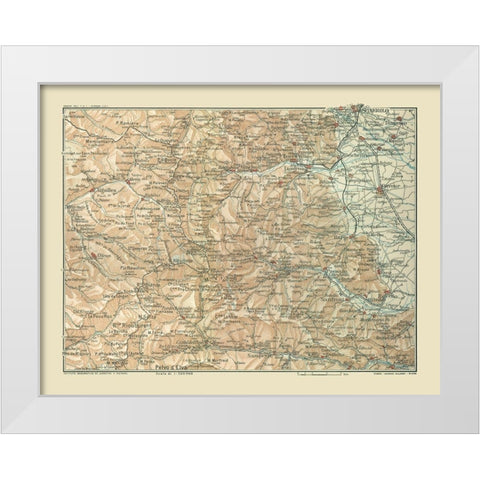 Europe Southeast France Northwest Italy White Modern Wood Framed Art Print by Guida D''Italia