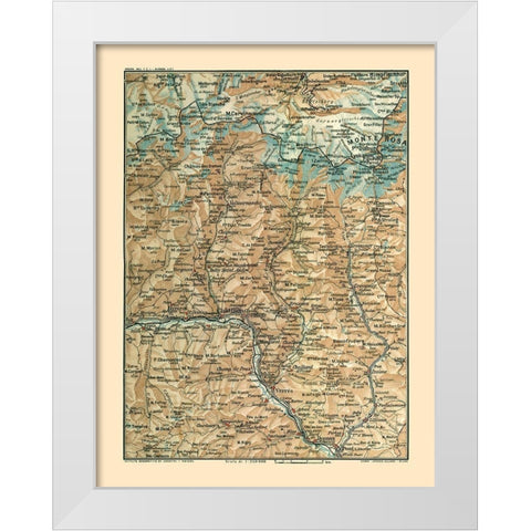 Europe South Switzerland Northwest Italy White Modern Wood Framed Art Print by Guida D''Italia