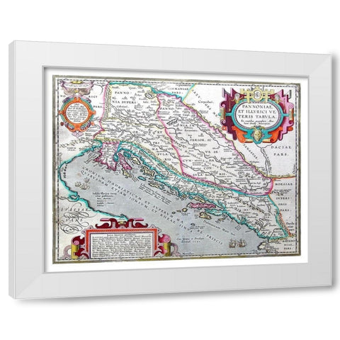 Europe Pannonia Illyricum - Ortelius 1570 White Modern Wood Framed Art Print by Ortelius