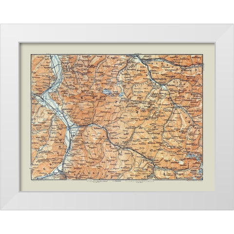 Europe Eastern Switzerland Southwest Austria White Modern Wood Framed Art Print by Baedeker