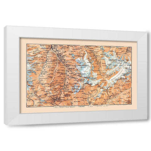 Europe Val d Entremont Switzerland Italy White Modern Wood Framed Art Print by Baedeker