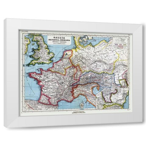 Europe Gallia Britannia Germania - Kiepert 1903 White Modern Wood Framed Art Print by Kiepert