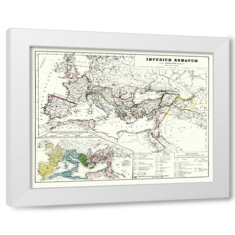 Roman Empire Europe - Kiepert 1903 White Modern Wood Framed Art Print by Kiepert