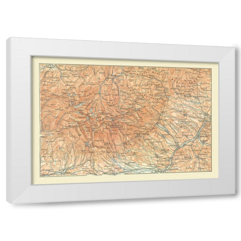 Europe Mountains Poland Slovakia - Baedeker 1896 White Modern Wood Framed Art Print by Baedeker