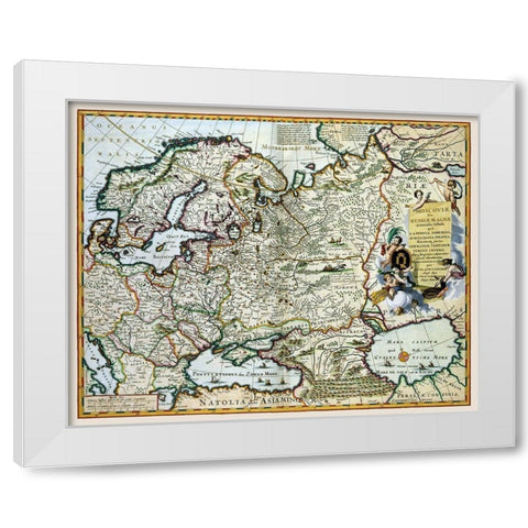Europe Scandinavia Russia - Visscher 1681 White Modern Wood Framed Art Print by Visscher