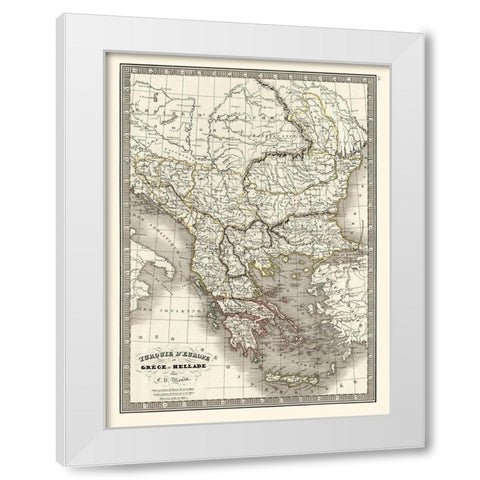 Europe Greece Turkey - Monin 1839 White Modern Wood Framed Art Print by Monin