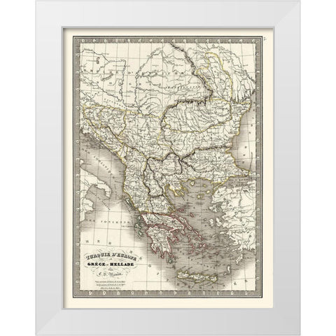 Europe Greece Turkey - Monin 1839 White Modern Wood Framed Art Print by Monin
