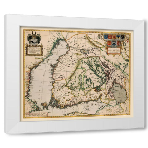 Scandinavia Finland - Blaeu 1662 White Modern Wood Framed Art Print by Blaeu