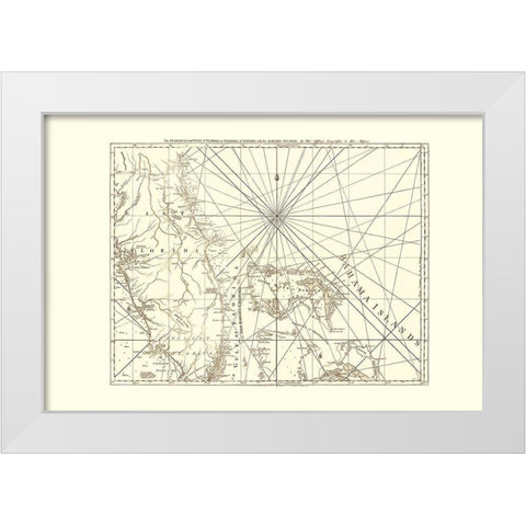 Bahamas, East Florida - Sartine 1775 White Modern Wood Framed Art Print by Sartine