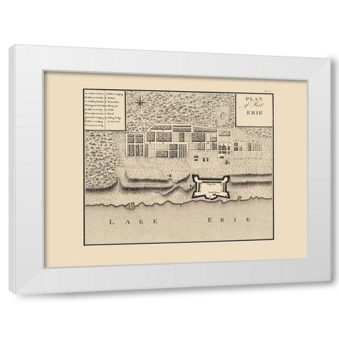 Fort Erie Ontario Canada - Collot 1796 White Modern Wood Framed Art Print by Collot