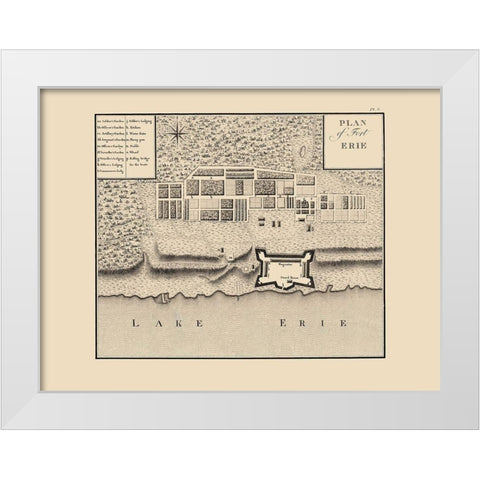 Fort Erie Ontario Canada - Collot 1796 White Modern Wood Framed Art Print by Collot