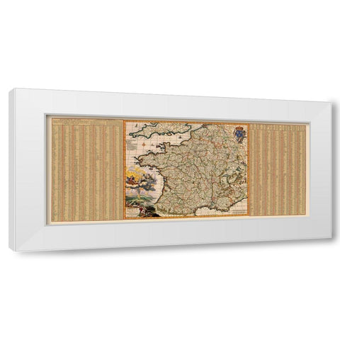 France - Visscher 1680 White Modern Wood Framed Art Print by Visscher