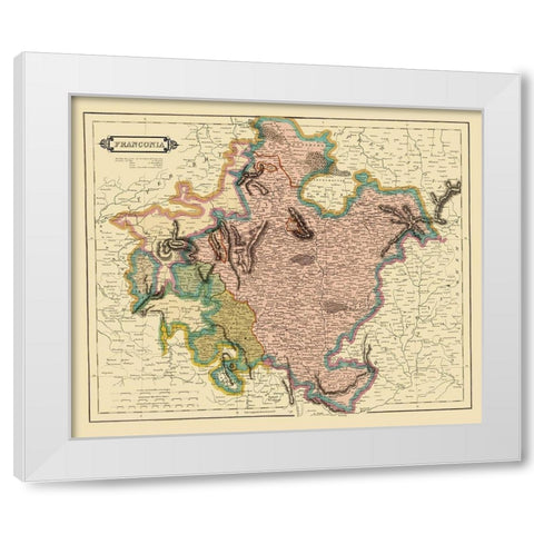 Franconia Duchy Germany - Hamilton 1831 White Modern Wood Framed Art Print by Hamilton