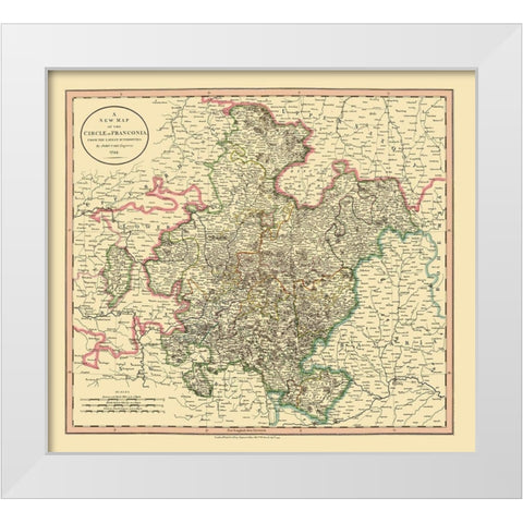 Franconia Germany - Cary 1799 White Modern Wood Framed Art Print by Cary
