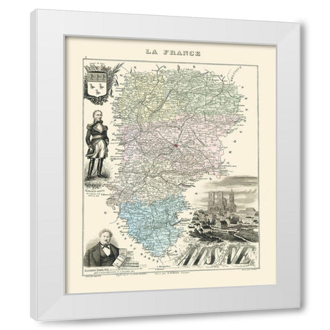 Aisne Region France - Migeon 1869 White Modern Wood Framed Art Print by Migeon