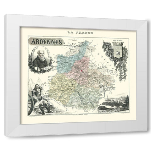 Ardennes Region France - Migeon 1869 White Modern Wood Framed Art Print by Migeon
