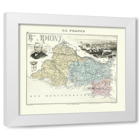 Bouches du Rhone Region France - Migeon 1896 White Modern Wood Framed Art Print by Migeon