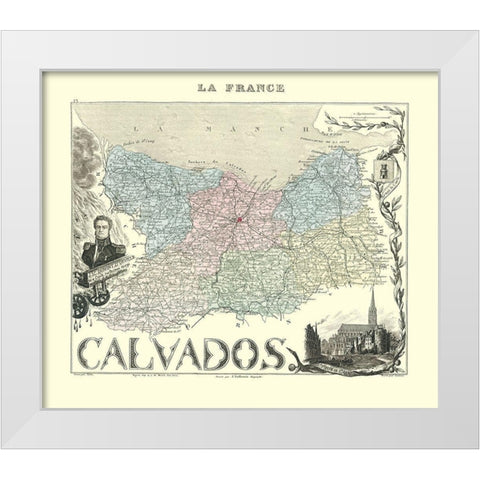 Calvados Region France - Migeon 1869 White Modern Wood Framed Art Print by Migeon