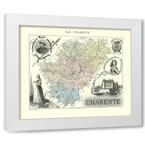 Charente Region France - Migeon 1869 White Modern Wood Framed Art Print by Migeon