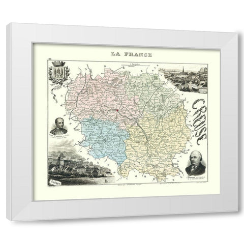 Creuse Region France - Migeon 1869 White Modern Wood Framed Art Print by Migeon