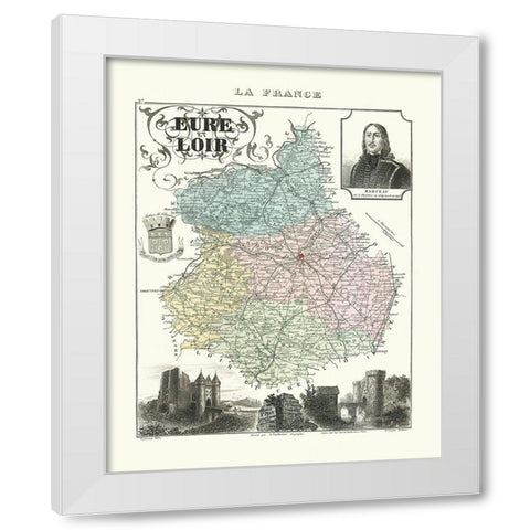 Eure et Loir Region France - Migeon 1869 White Modern Wood Framed Art Print by Migeon