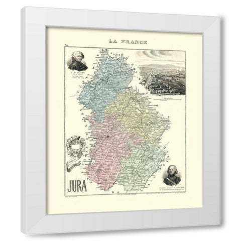Jura Region France - Migeon 1869 White Modern Wood Framed Art Print by Migeon